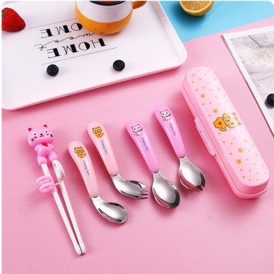 Food Grade 304 Stainless Steel Children Baby Kids Cutlery Set