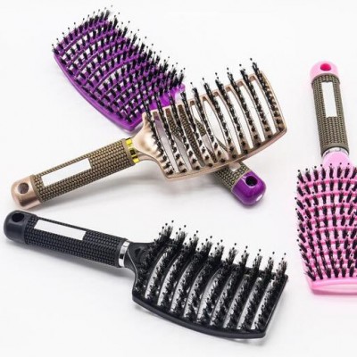 Detangling Plastic Hair Brush,Detachable Cushion Hair Brush